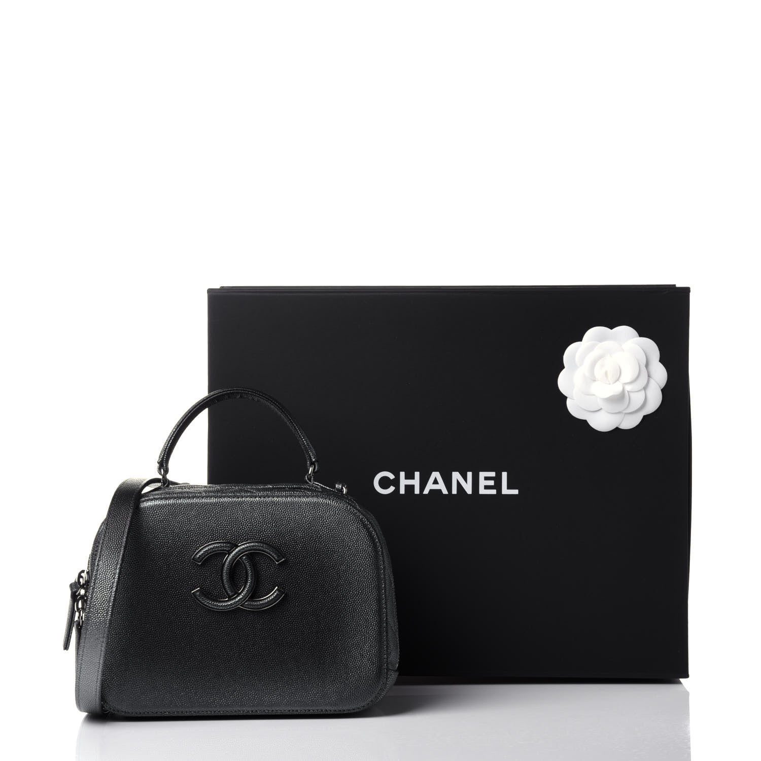 Chanel Metallic Caviar Small Coco Curve Vanity Bag Black Ruthenium 11 of 11