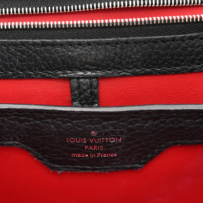Louis Vuitton Taurillon Capucines MM Black Beige Red 6 of 12