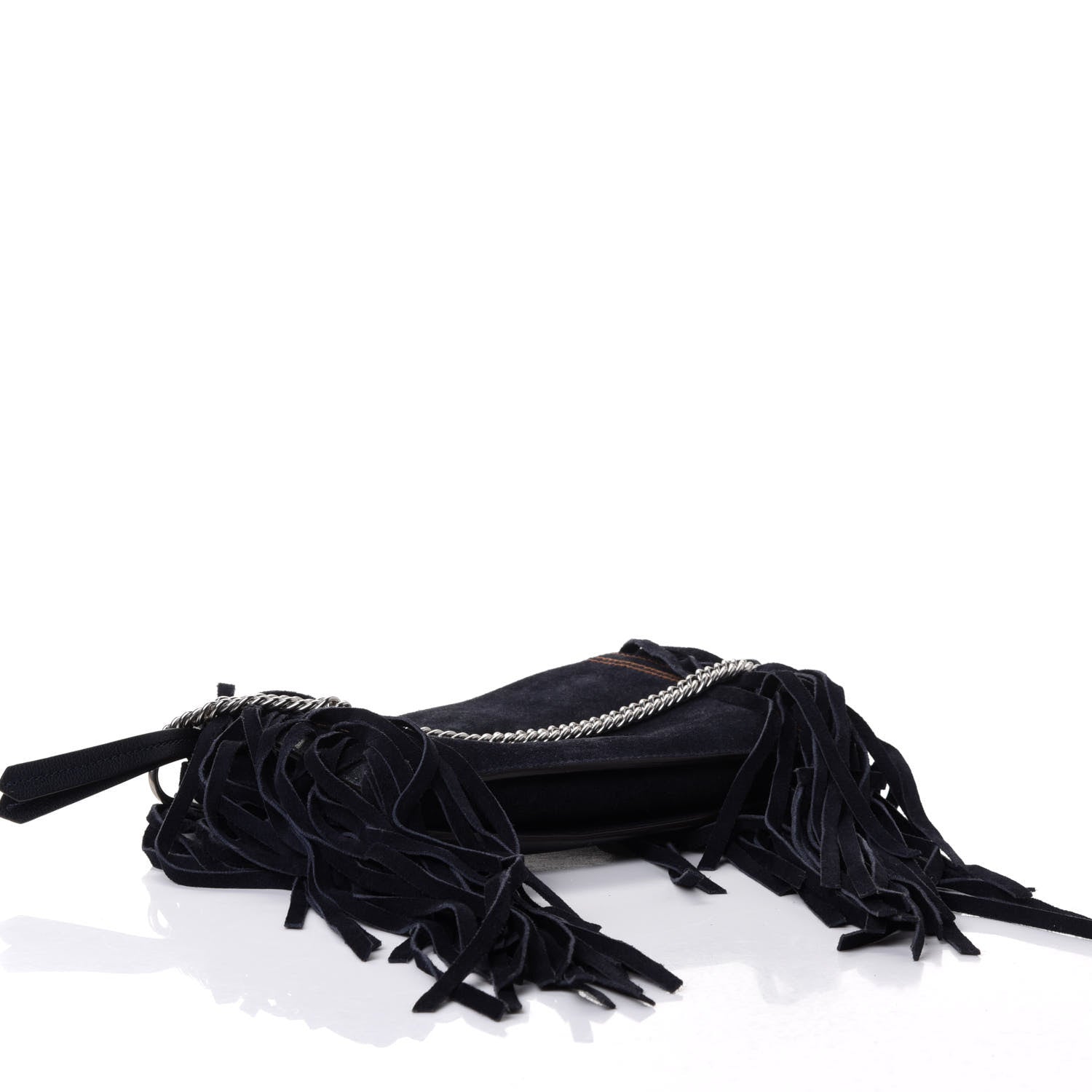 Givenchy Calfskin Suede Fringe Cross 3 Crossbody Bag Dark Blue 3 of 4