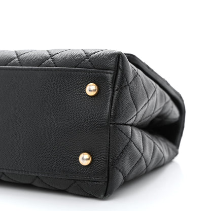 Chanel Caviar Lizard Embossed Quilted Small Coco Handle Flap Black 11 of 11