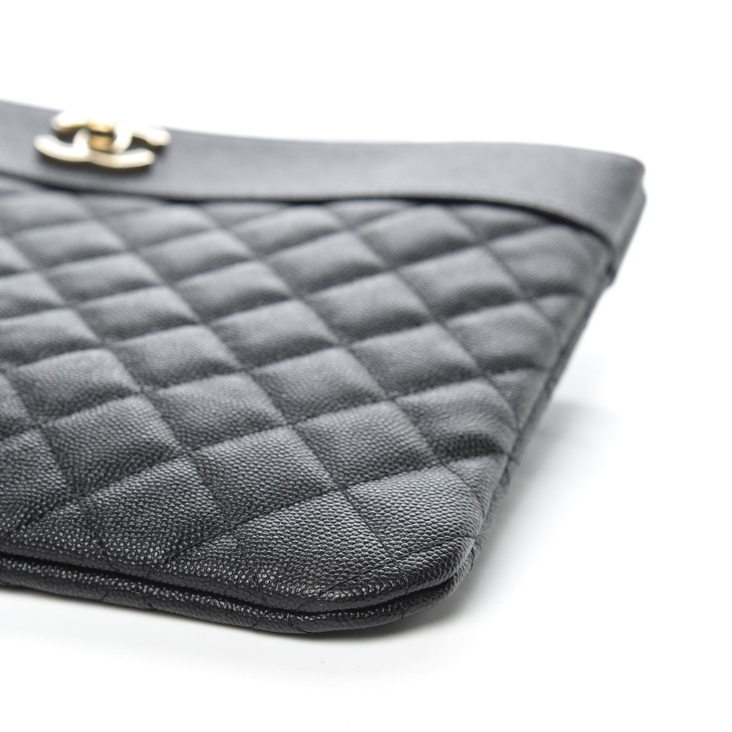 Caviar Quilted Medium Vintage Mademoiselle Cosmetic Case Black