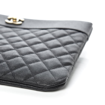 Chanel Caviar Quilted Medium Vintage Mademoiselle Cosmetic Case Black 6 of 10