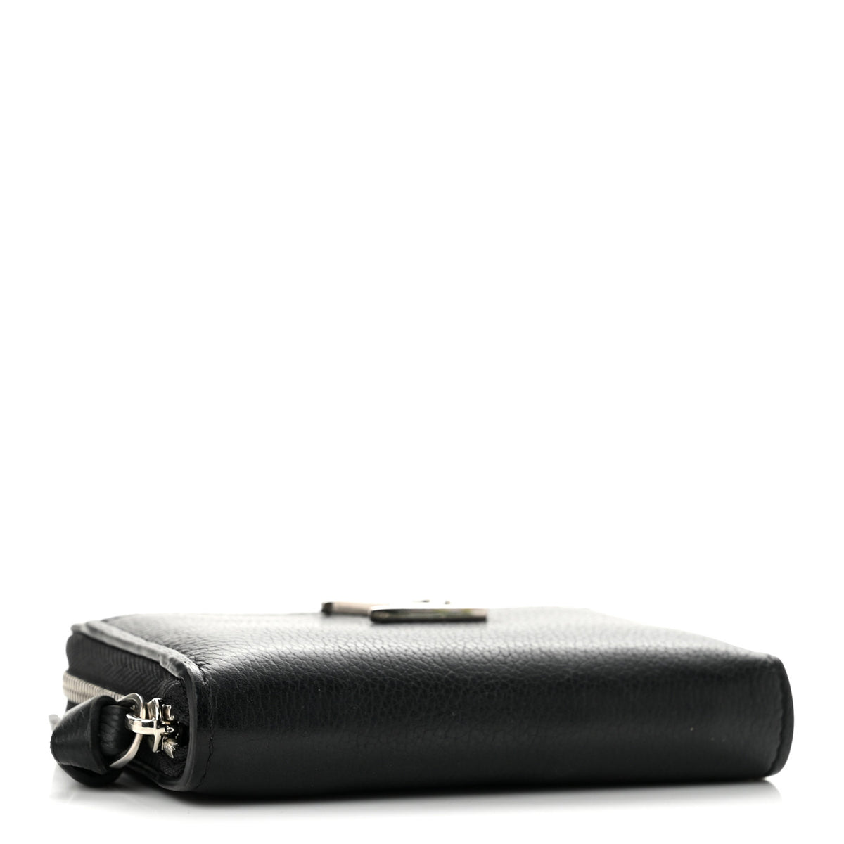 Calfskin Lockme Zippy Coin Purse Black
