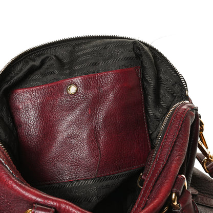 Prada Vitello Daino Shoulder Bag Burgundy 14 of 14