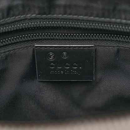 Gucci Techno Canvas Selleria Calfskin Web Small Flat Messenger Bag Black 6 of 10