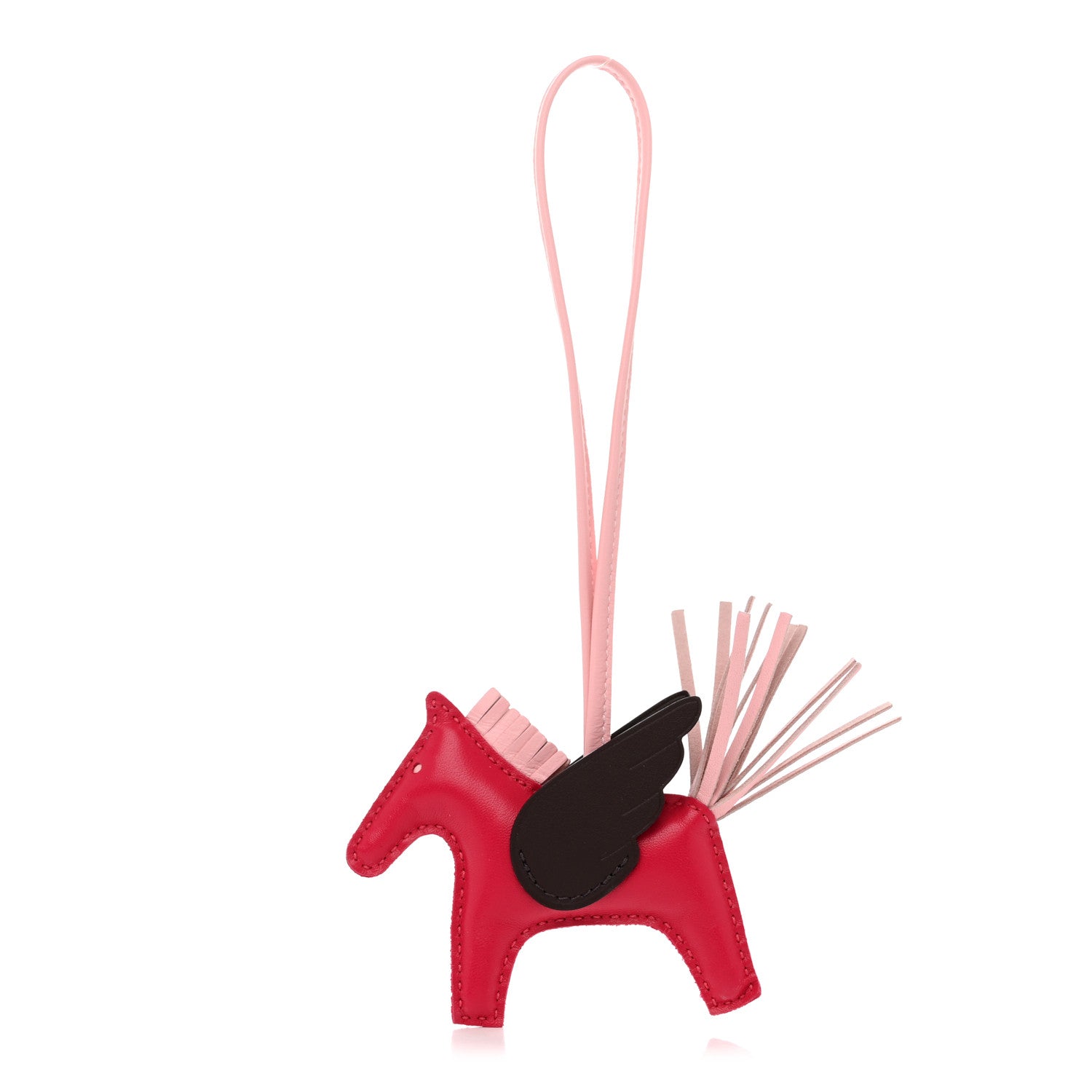 Hermes Milo Lambskin Grigri Rodeo Pegase Horse Bag Charm PM Framboise Rose Sakura Rouge Sellier 1 of 5