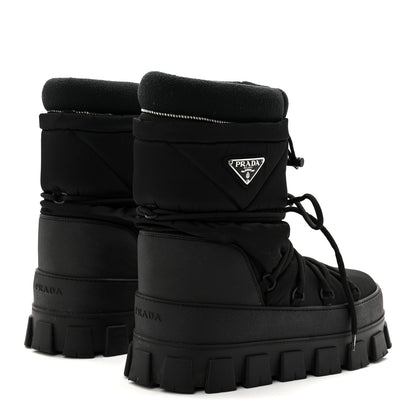 Prada Re-Nylon Triangle Logo Apres Ski Ankle Boots 42 Black 4 of 9
