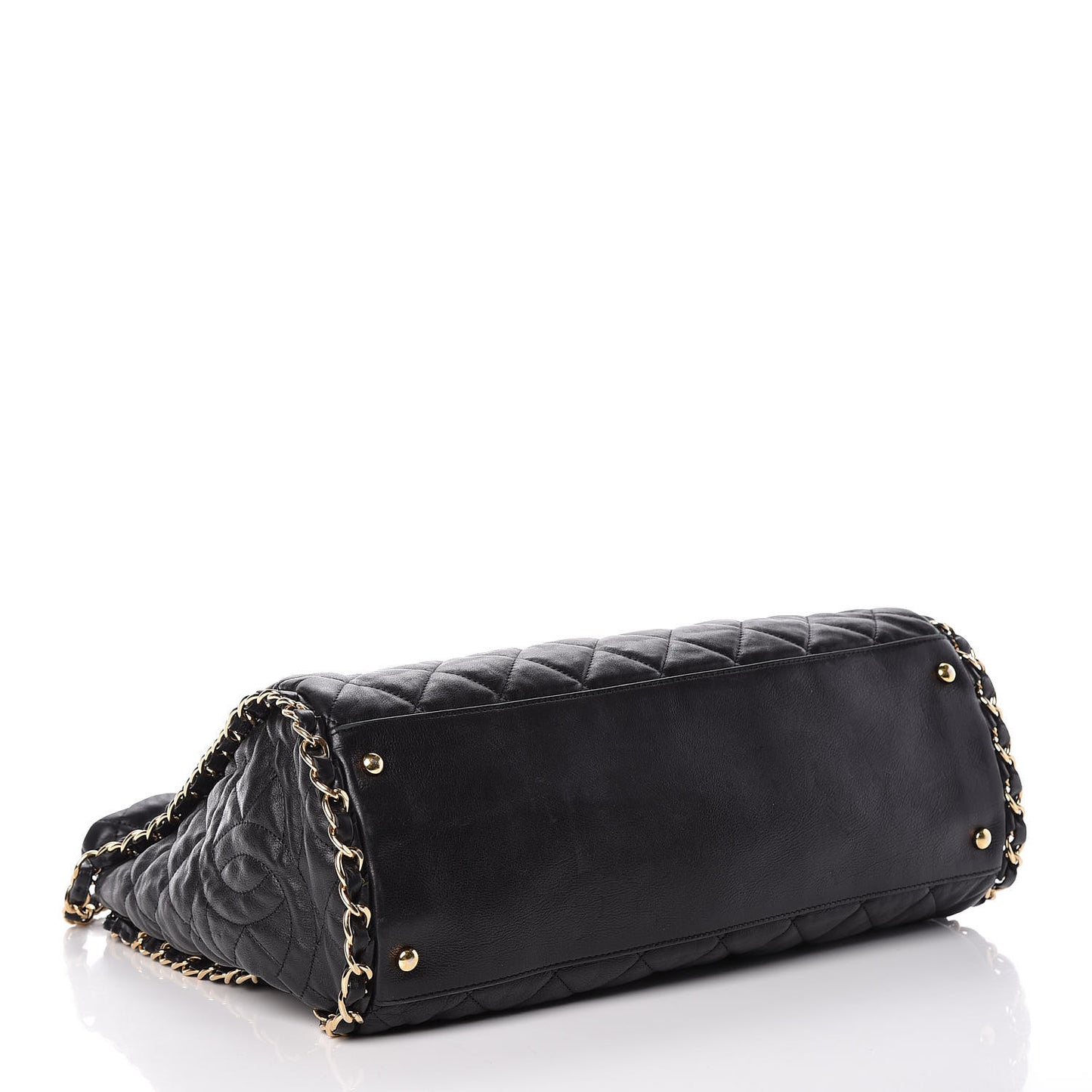 Calfskin Quilted Large Chain Me Hobo Black