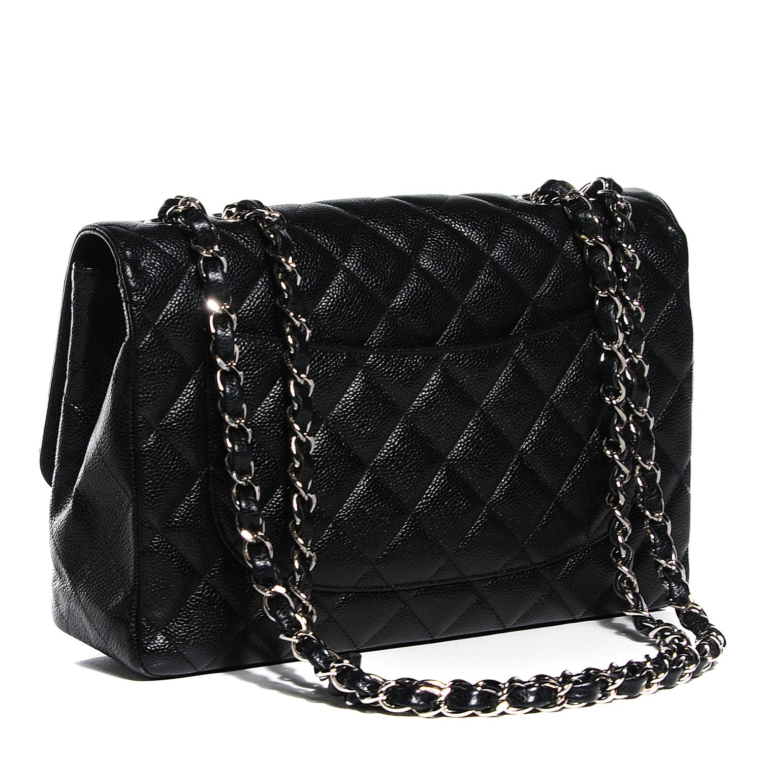 Chanel Caviar Quilted Jumbo Single Flap Black 3 of 9