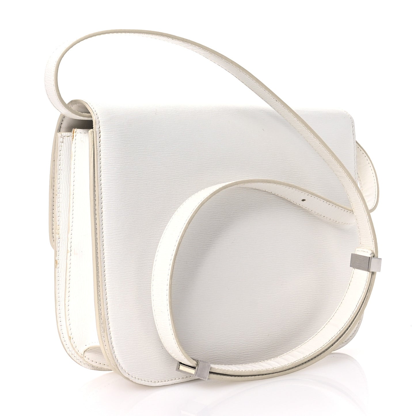 Liege Calfskin Medium Classic Box Flap Bag White