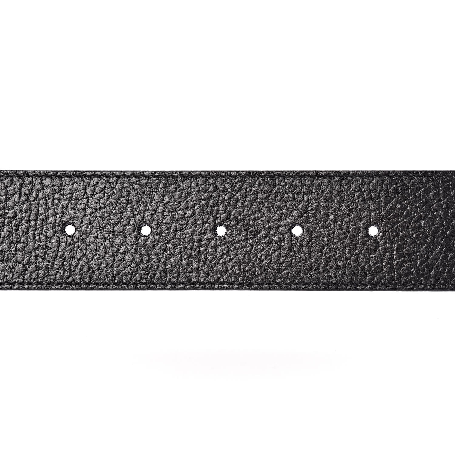 Gucci Dollar Calfskin 1973 Reversible Belt 85 34 Black Mineral Blue 5 of 6