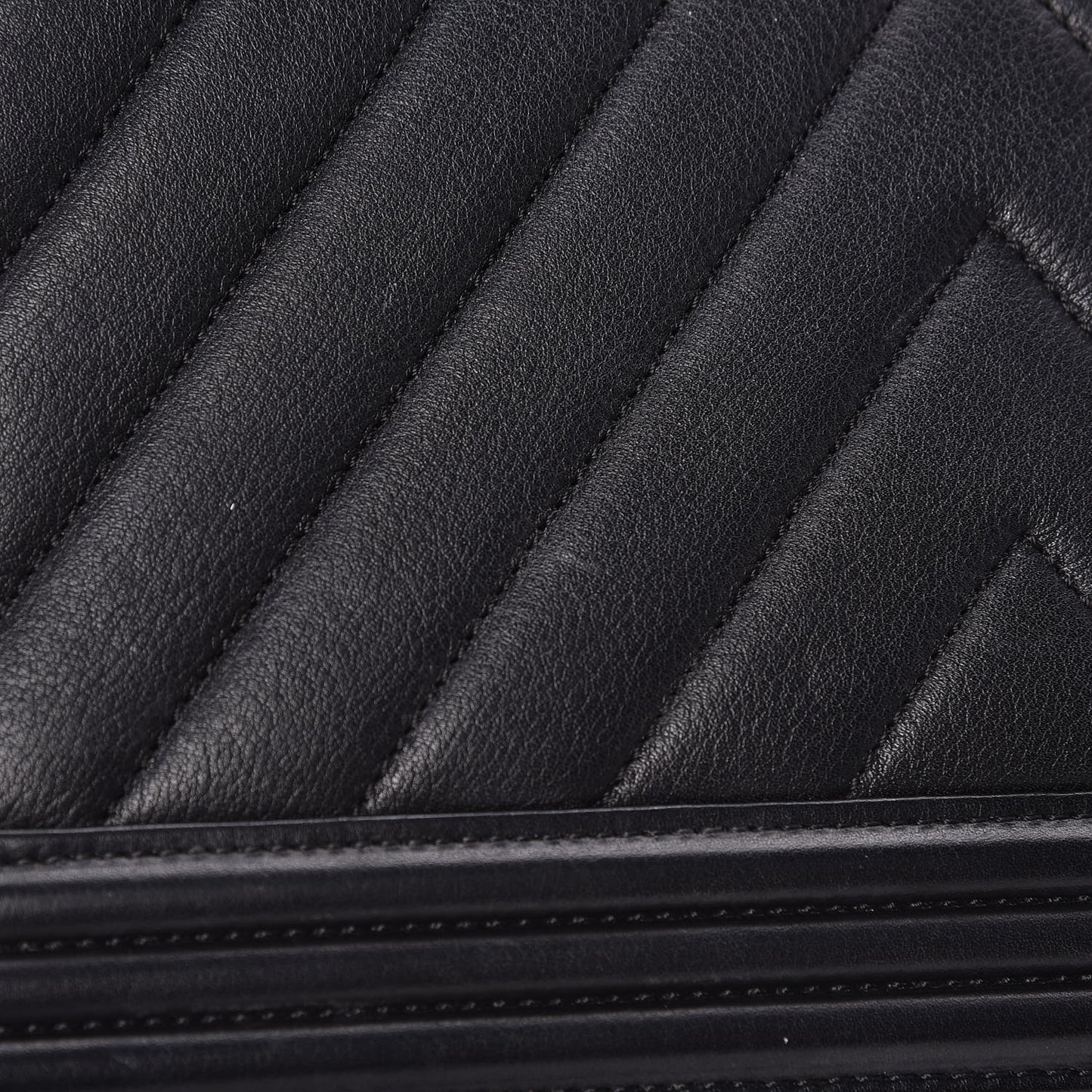 Calfskin Chevron Quilted Boy Convertible Clutch Flap Black