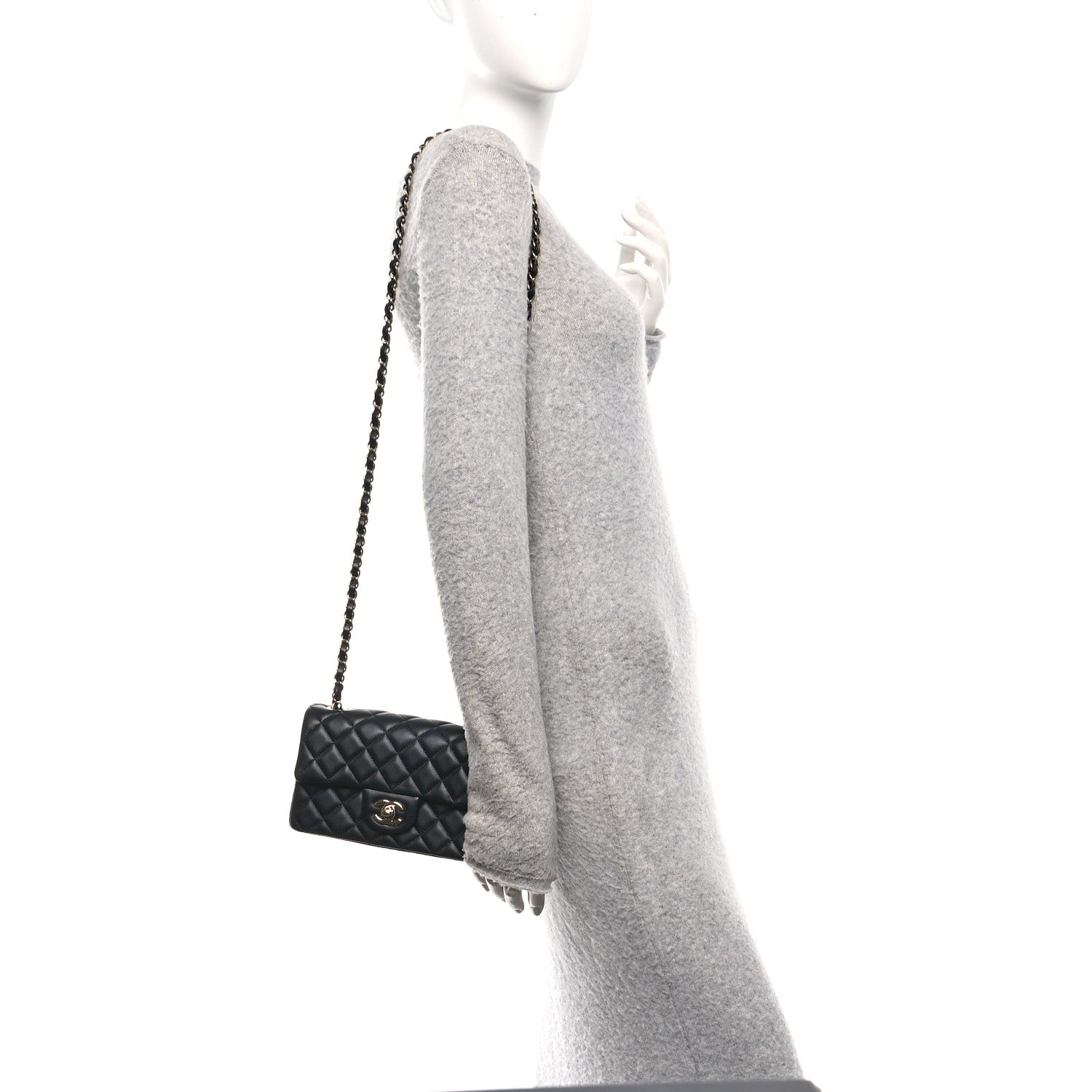Chanel Lambskin Quilted Mini Rectangular Flap Black 2 of 12