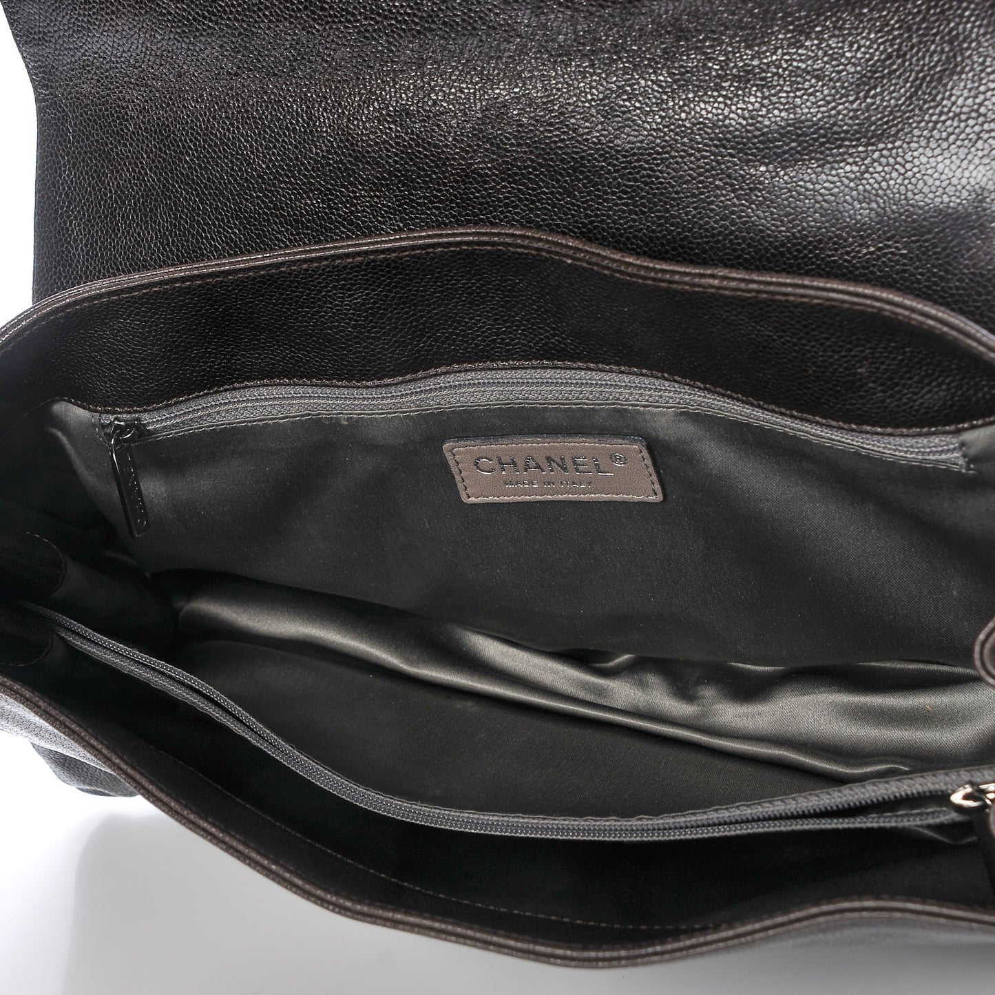 Glazed Caviar Pocket In The City Tote Brown
