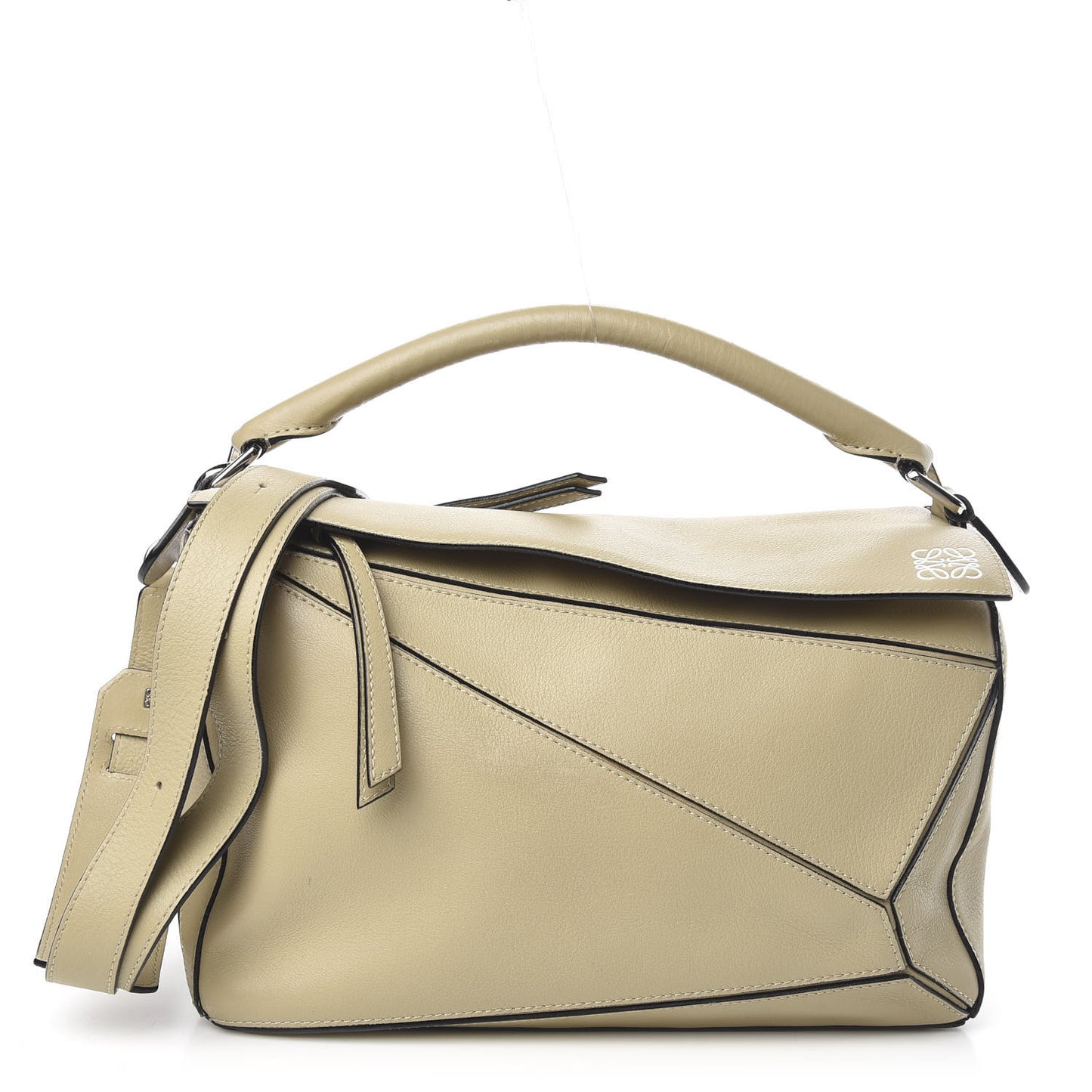 Calfskin Medium Puzzle Bag Beige