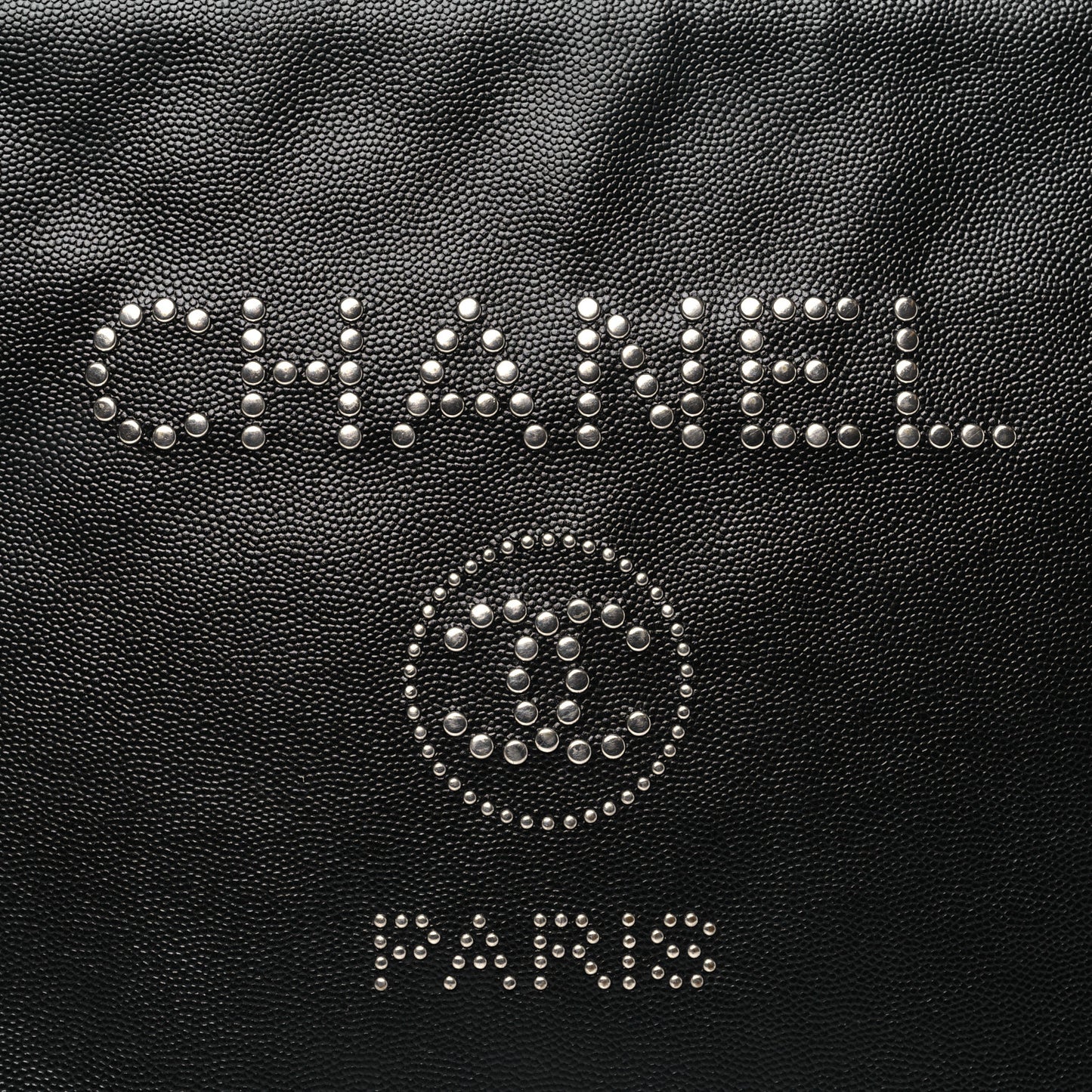 Caviar Studded Medium Deauville Pouch Black