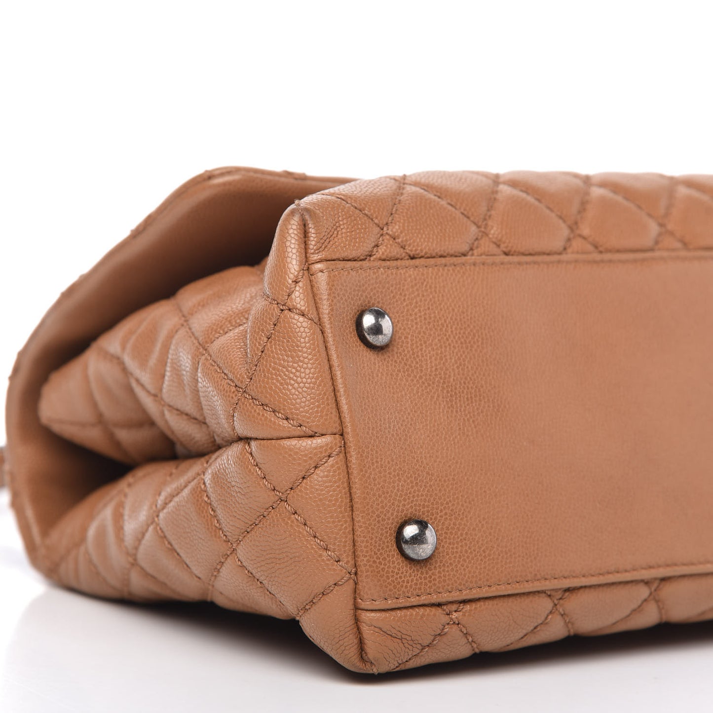 Caviar Quilted Small Coco Handle Flap Camel