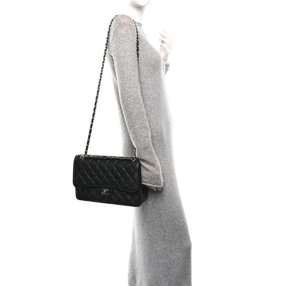 Chanel Caviar Quilted Jumbo Double Flap Black 2 of 10