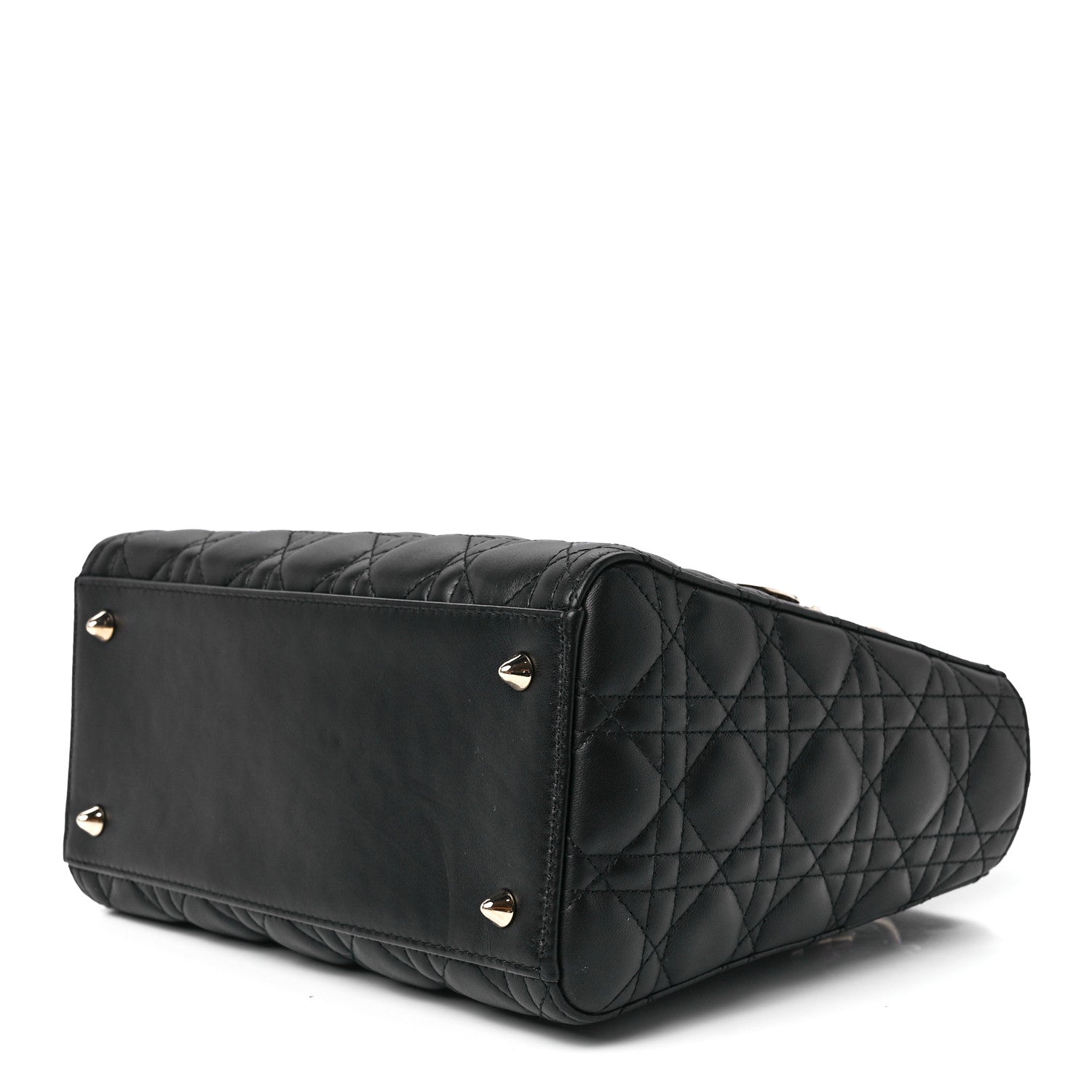 Christian Dior Lambskin Cannage Medium Lady Dior Black 9 of 11