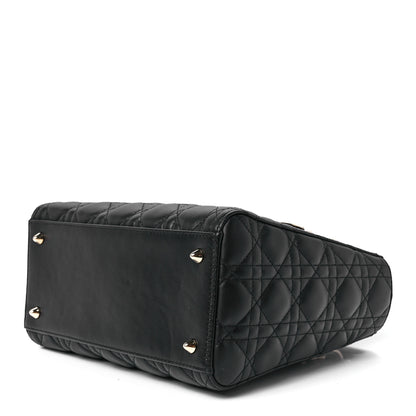 Christian Dior Lambskin Cannage Medium Lady Dior Black 9 of 11