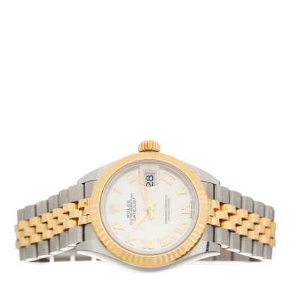 Rolex Stainless Steel 18K Yellow Gold 28mm Oyster Perpetual Datejust Watch Silver Roman 279173 2 of 5