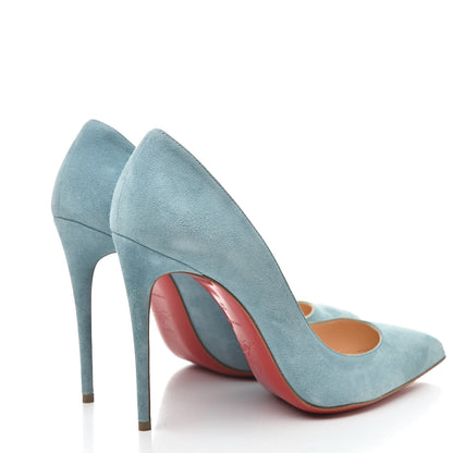 Christian Louboutin Veau Velours Pigalle Follies 100 Pumps 37 China Blue 4 of 10