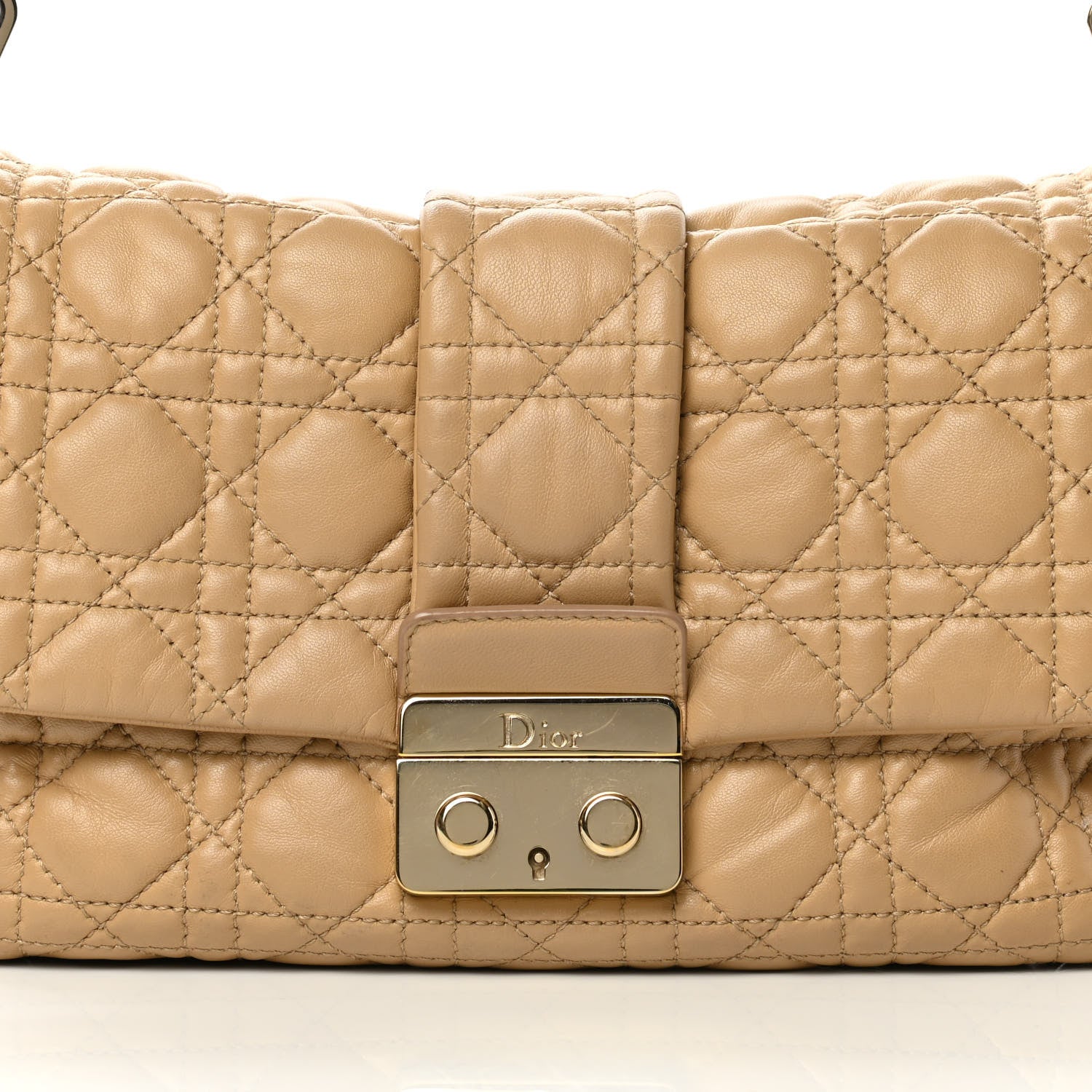 Christian Dior Lambskin Cannage New Lock Flap Beige 8 of 18