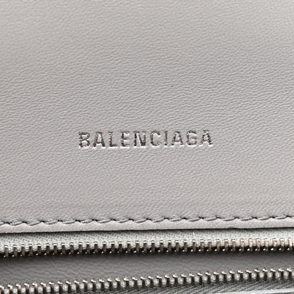 Balenciaga Shiny Calfskin Crocodile Embossed Small Hourglass Top Handle Bag Steel Grey 6 of 12