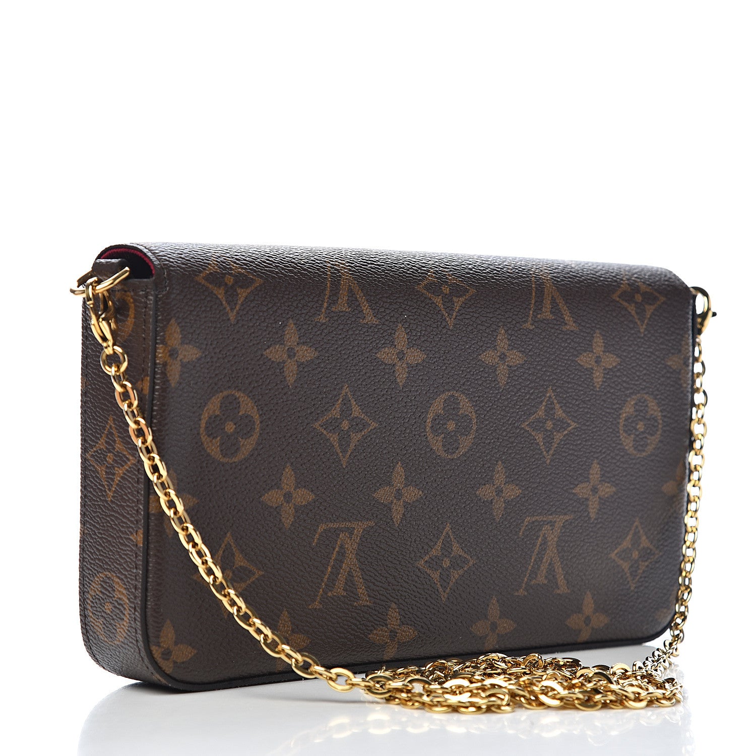 Louis Vuitton Monogram Pochette Felicie Chain Wallet Fuchsia 3 of 18