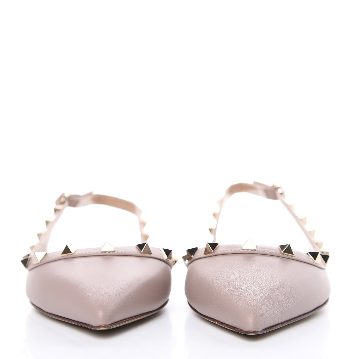 Valentino Garavani Nappa Rockstud Slingback Flats 38.5 Poudre 2 of 8