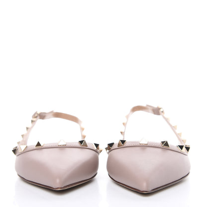 Valentino Garavani Nappa Rockstud Slingback Flats 38.5 Poudre 2 of 8