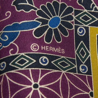 Hermes Silk Collections Imperiales Scarf 90 Aubergine Vert Bleu 5 of 6