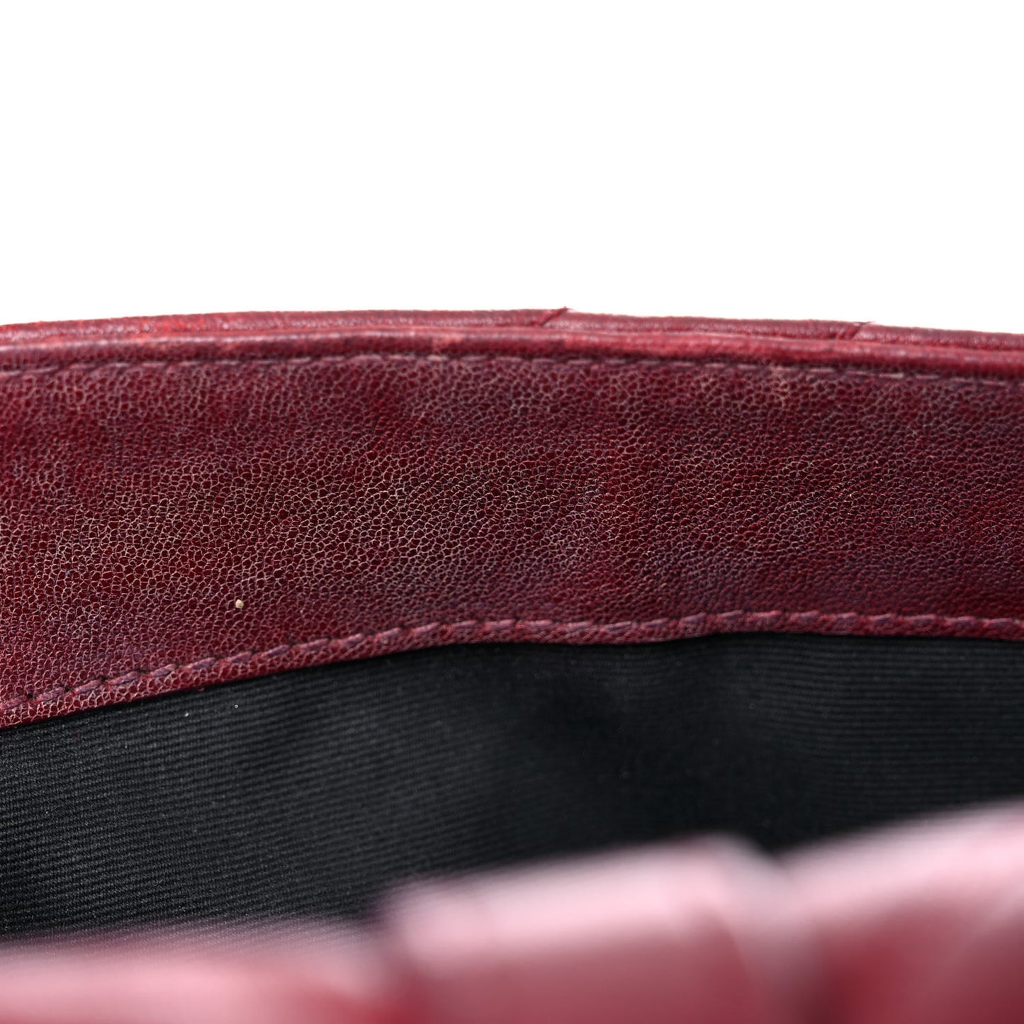 Sheepskin Matelasse Chevron Large College Monogram Satchel Oxblood
