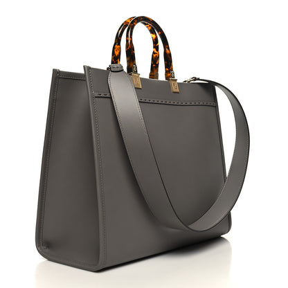 Fendi Vitello King Plexiglass Logo Embossed Medium Fendi Sunshine Shopper Tote Moon 3 of 11