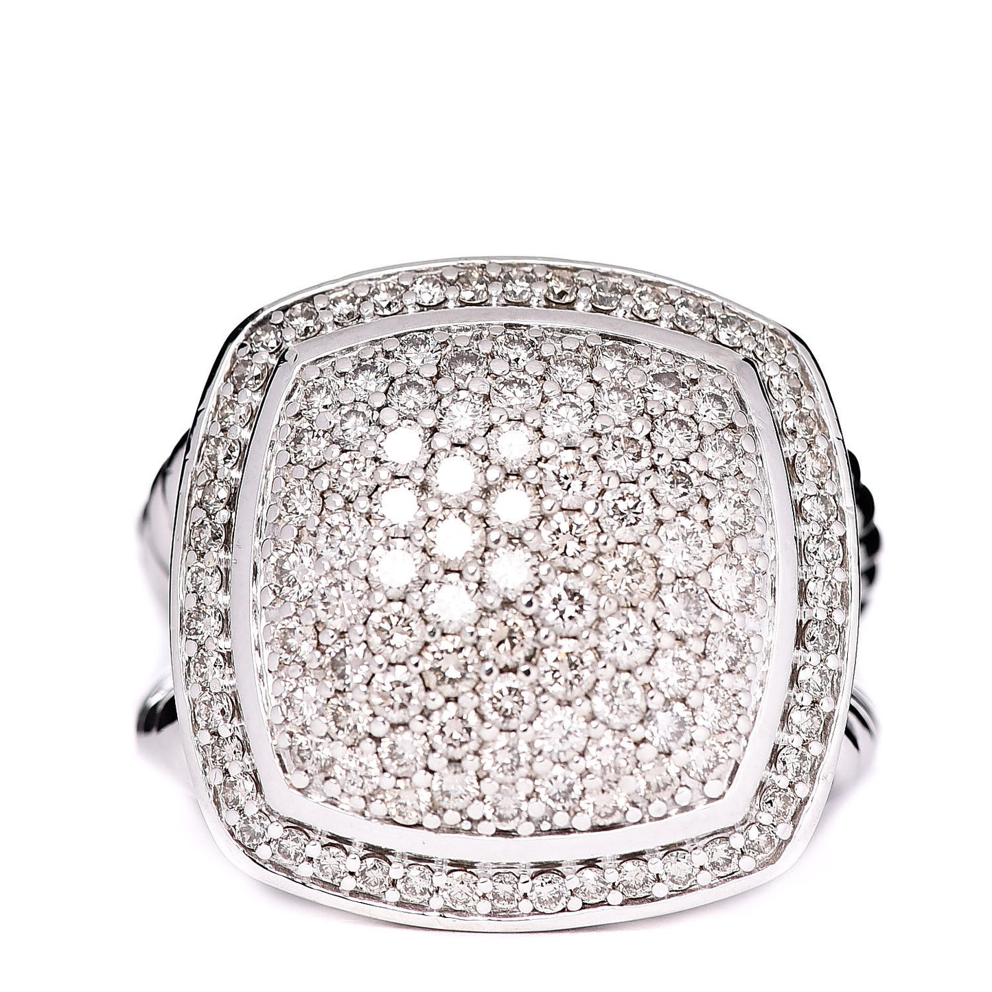 Sterling Silver Diamond 17mm Albion Pave Ring 60 9
