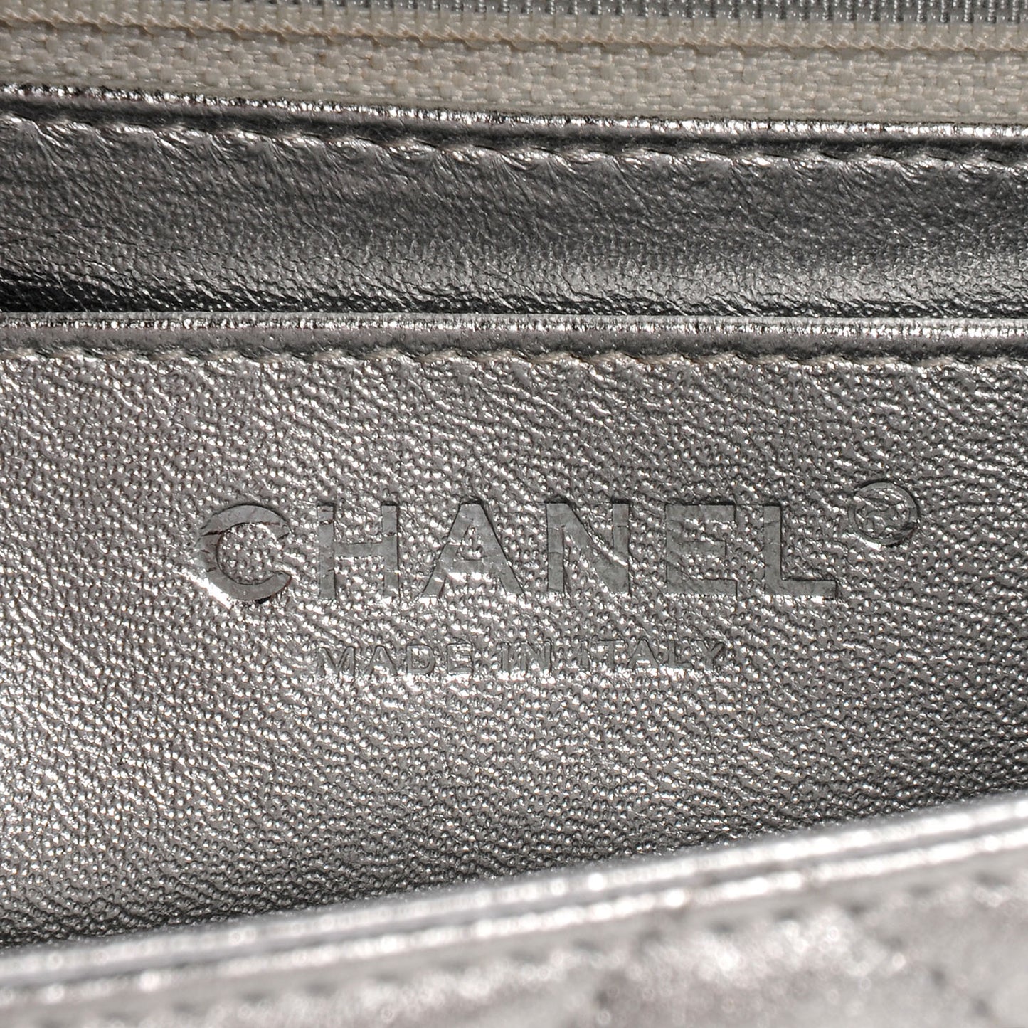 Metallic Lambskin Quilted Jumbo Single Flap Silver
