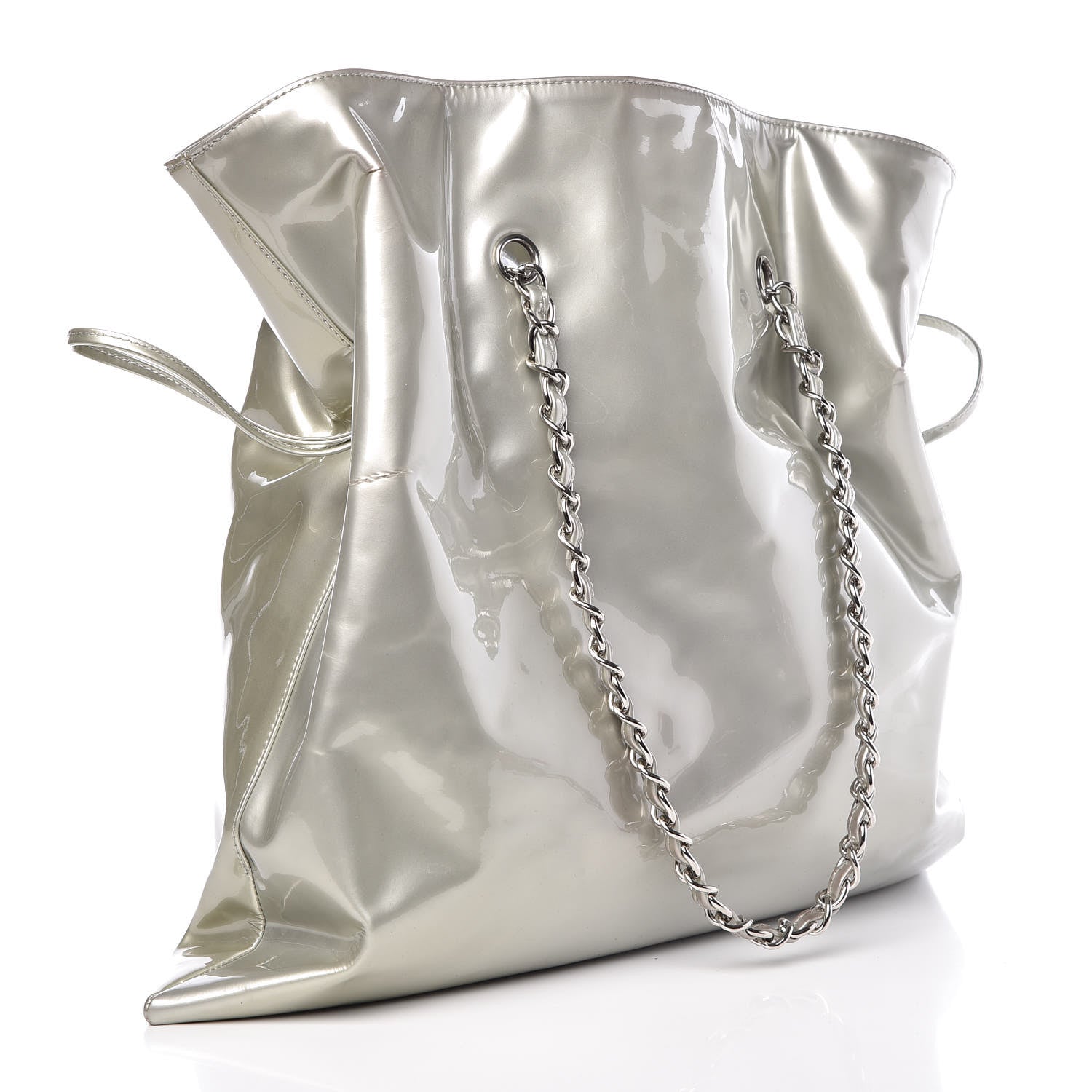 Chanel Patent Crystal Strass Bonbons Tote Silver 2 of 12