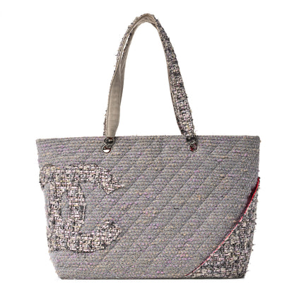 Chanel Tweed Quilted Cambon Tote Grey 1 of 11