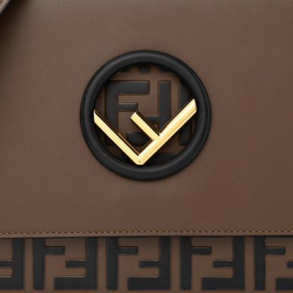 Fendi Vitello Century F is Fendi Bi-Color FF 1974 Embossed Kan I Shoulder Bag Maya Black 9 of 11
