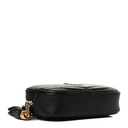 Saint Laurent Grain De Poudre Matelasse Monogram Mini Lou Camera Bag Black 4 of 10