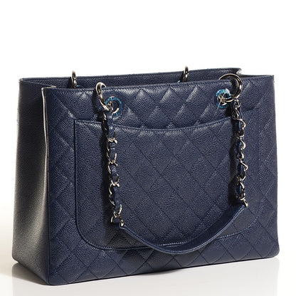 Chanel Caviar Quilted Grand Shopping Tote GST Marine 3 of 8