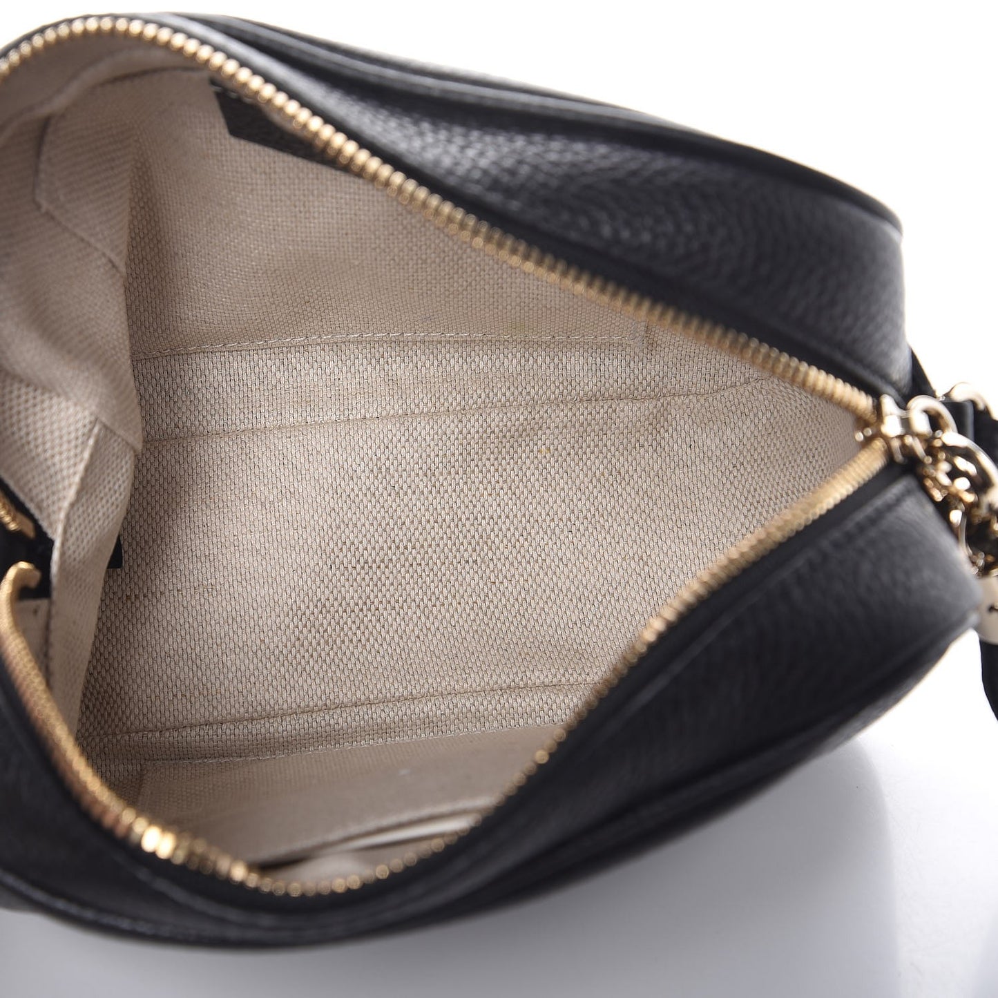 Pebbled Calfskin Small Soho Disco Bag Black