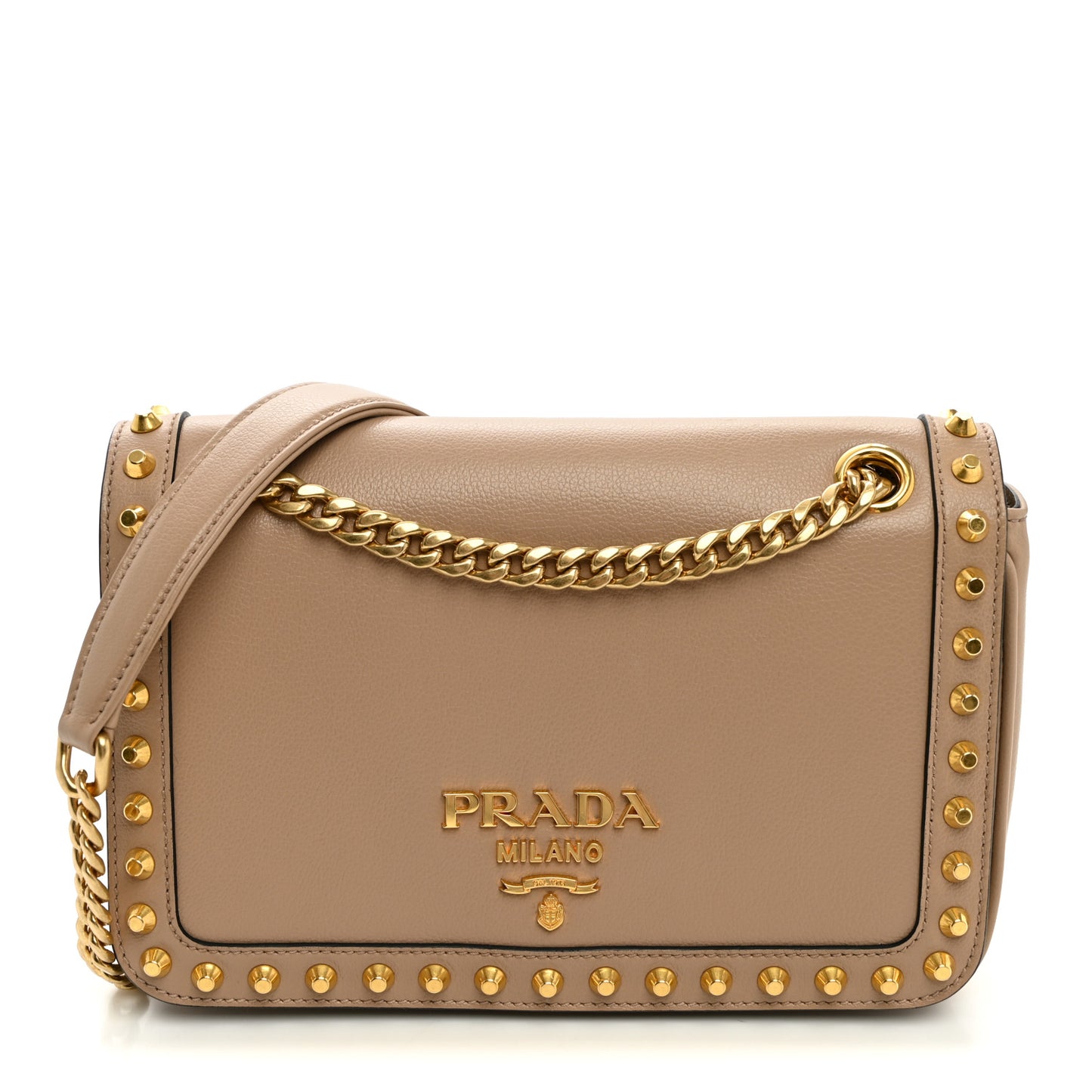 Glace Calfskin Studded Crossbody Cammeo