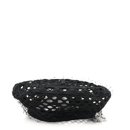 Christian Dior Mesh Arty Veil Beret 58 Black 5 of 8