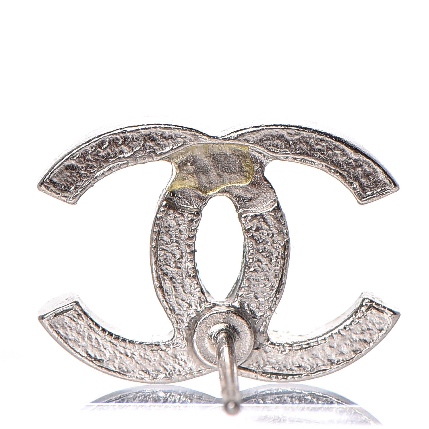 Chanel Crystal CC Moon Earrings Silver 5 of 5