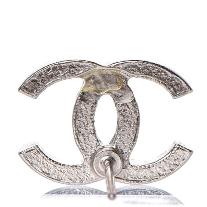 Chanel Crystal CC Moon Earrings Silver 5 of 5