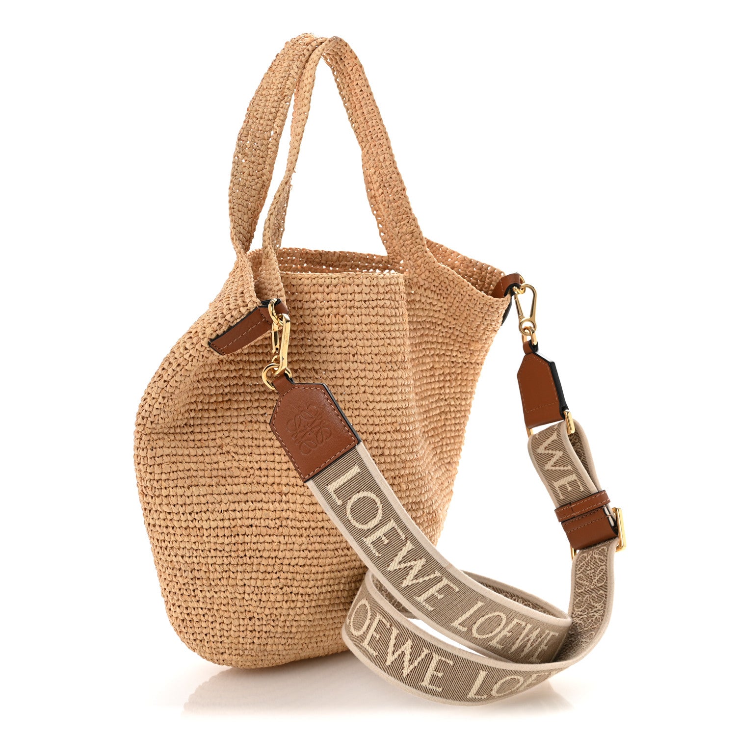 Loewe Raffia Mini Slit Tote Bag Natural Tan 3 of 11