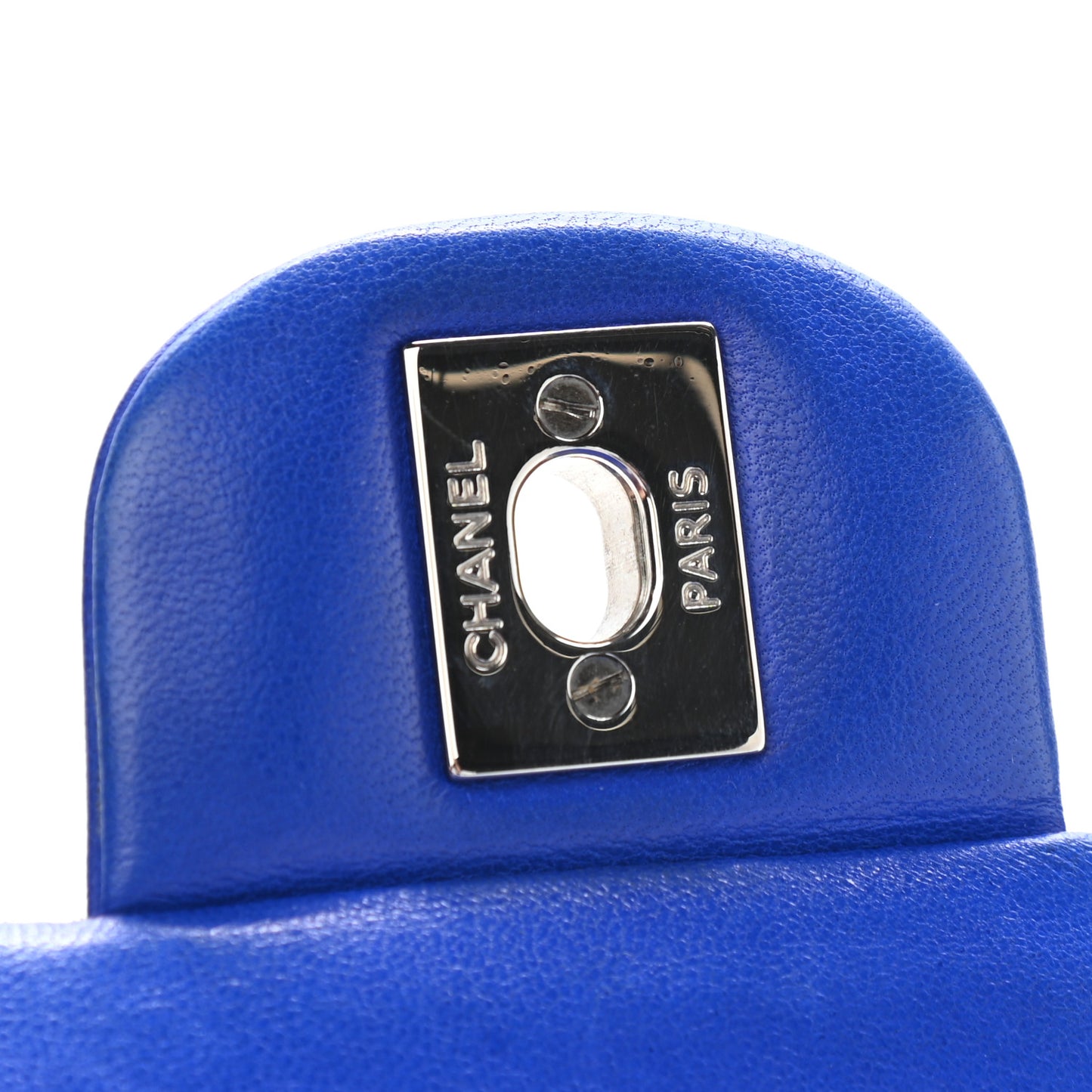 Lambskin Quilted Medium Double Flap Blue