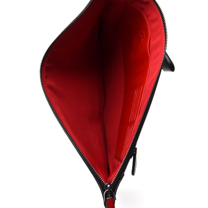 Christian Louboutin Calfskin Toile Loubiclic Peter Pouch Black 5 of 9