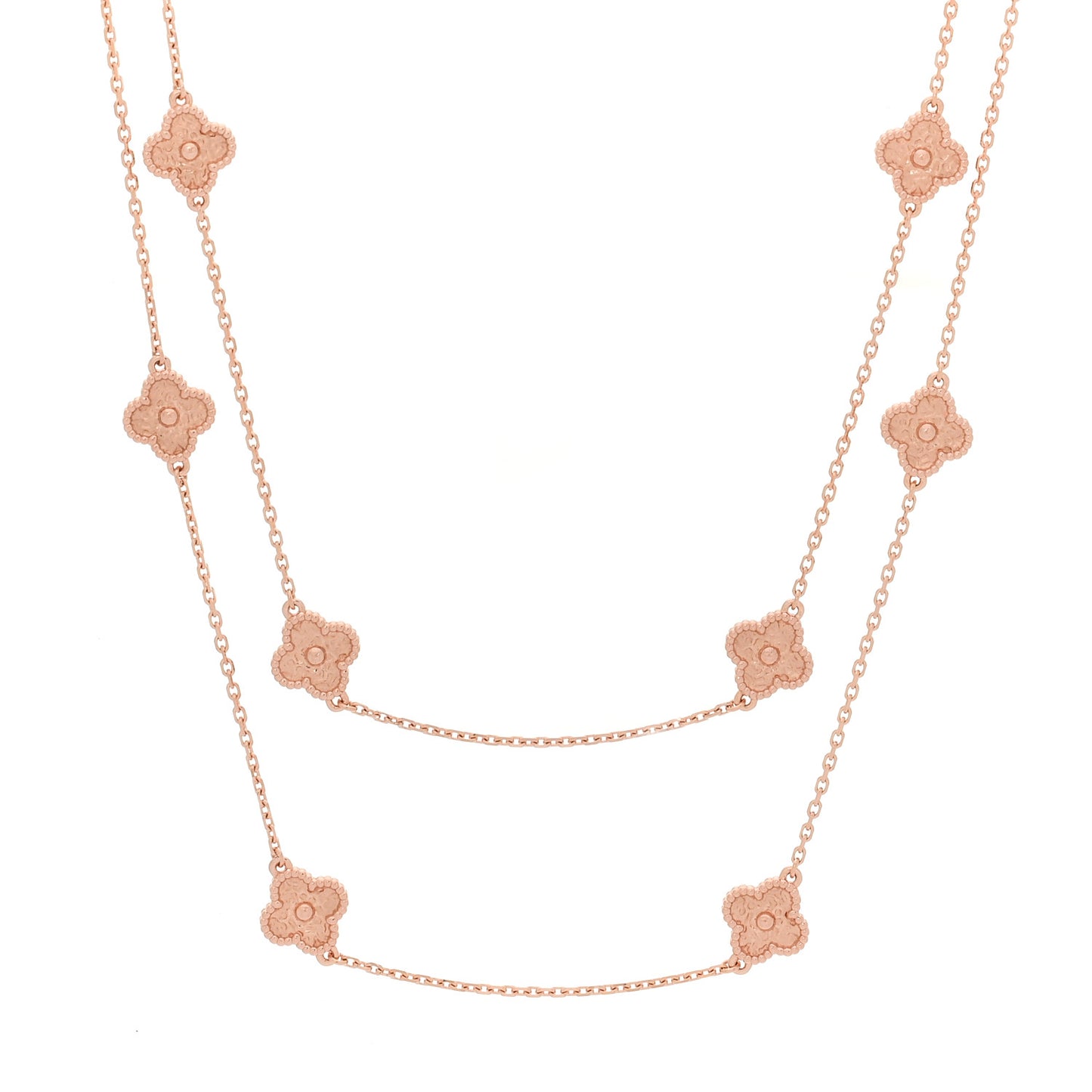 18K Rose Gold 16 Motifs Sweet Alhambra Necklace